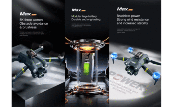 M3 MAX Drone Brushless Motor Triple 4K Camera 