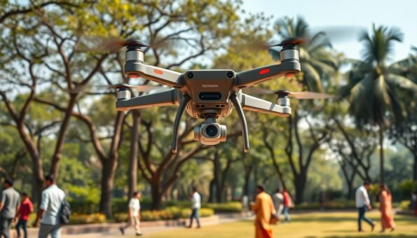 fly drone in crowded areas