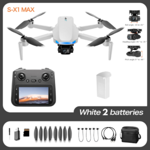 S-X1 Max 4K Camera Drone, 6-Axis Gyro, Foldable, GPS Enabled