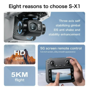 S-X1 Max 4K Camera Drone, 6-Axis Gyro, Foldable, GPS Enabled