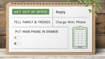 two phone solution for detox, weekend screen time limits, unplugging for mental health, mindful tech use on weekends, weekend digital boundaries, tech-free weekends