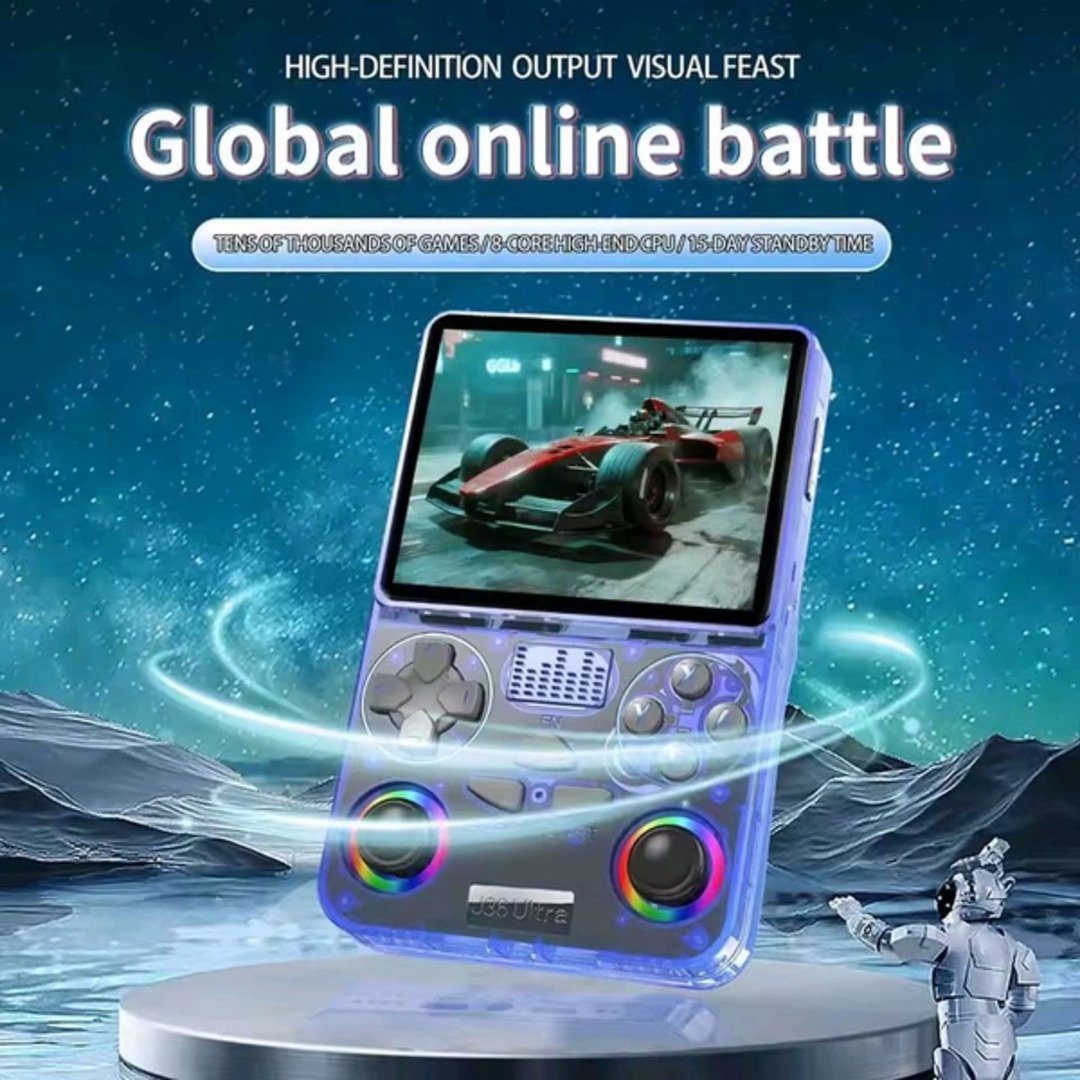 J36_1 J36 Ultra 128GB Retro Handheld Game Console– 3.5″ IPS Screen