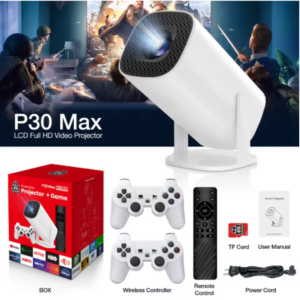 P30 Max 4K HD Android 11 Projector Dual Wireless Controllers