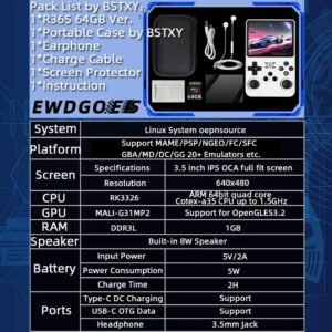 R36S Retro Handheld Game Console 64GB– 3.5" IPS,15k+ Games