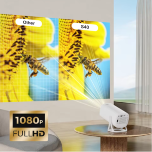 S40 HD Smart Portable Projector, 3500 Lumens,180° Projection
