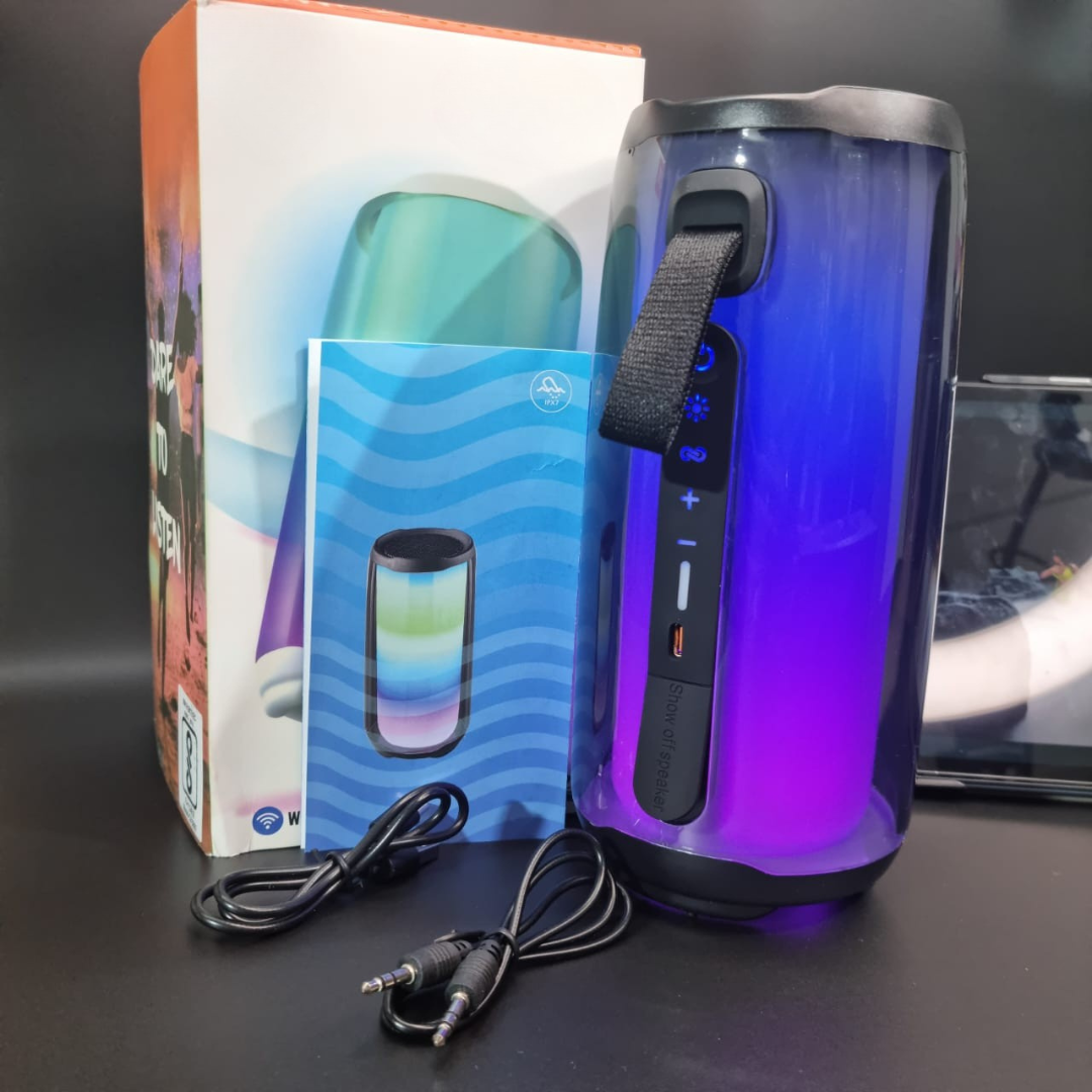 FX Pulse 5 Portable Bluetooth Speaker with 360° Light Show FX Pulse 5 Portable Bluetooth Speaker with 360° Light Show