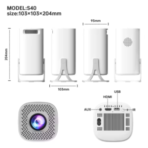 S40 Max Game Projector with Dual Wireless Controllers