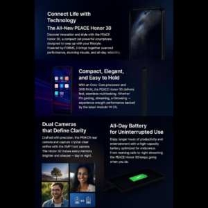 PEACE Honor 30 Smartphone | 4G, Android 14, 3GB RAM