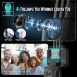 TT07 AI Face Tracking Selfie Stick Tripod | 69″ Smart