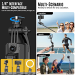 TT07 AI Face Tracking Selfie Stick Tripod | 69″ Smart