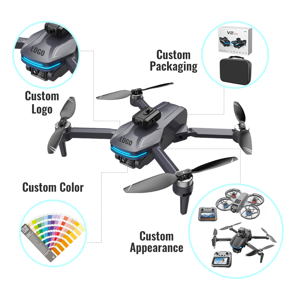 V06 GPS Drone_7 V06 3-Axis Gimbal GPS Drone with 8K Camera & Display Remote