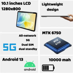 PANCO Tab S10 Ultra Android 13 Tablet 16GB RAM 1TB Storage