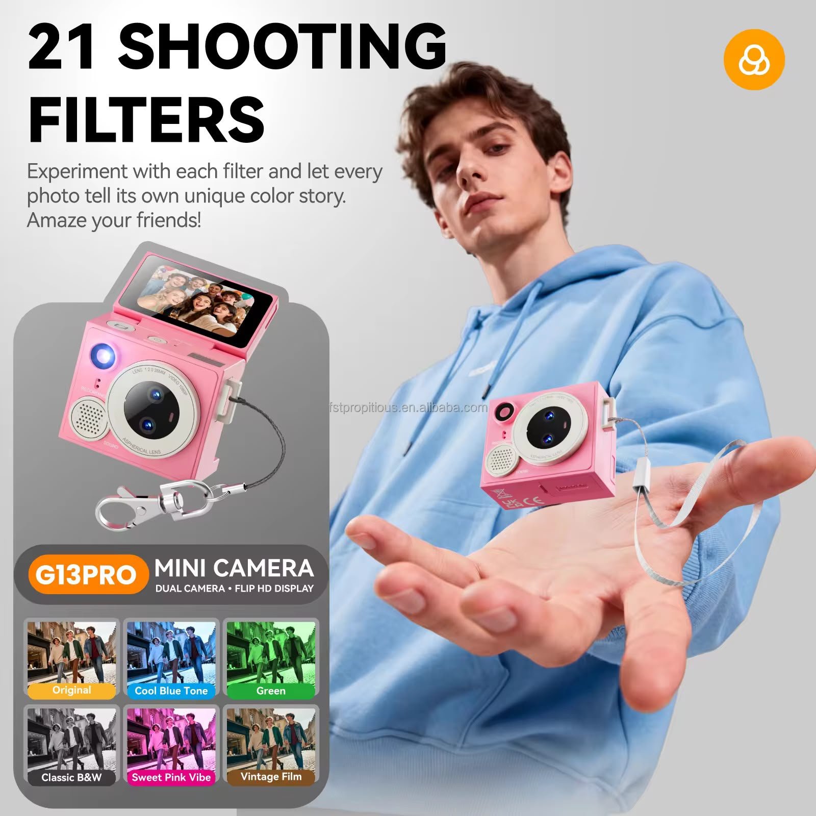 G13 Pro Mini Thumb Camera 1080P HD Dual Lens & Flip Screen (2) G13 Pro Mini Thumb Camera 1080P HD Dual Lens & Flip Screen