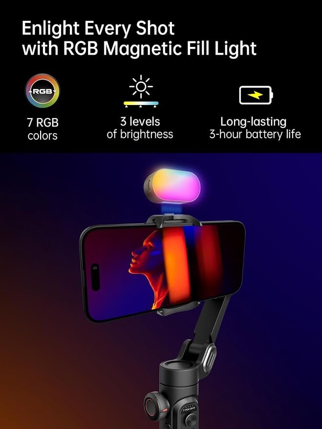 Smart XE 3-Axis Smartphone Gimbal with RGB Fill Light