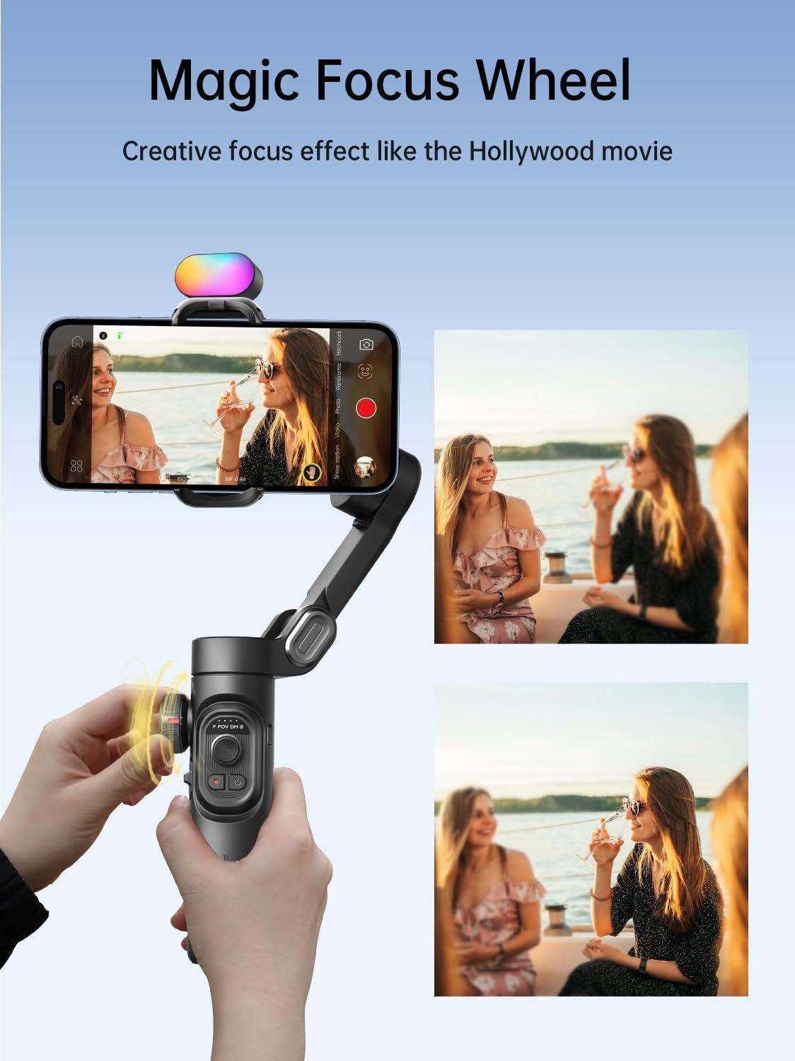 Smart XE 3-Axis Smartphone Gimbal with RGB Fill Light