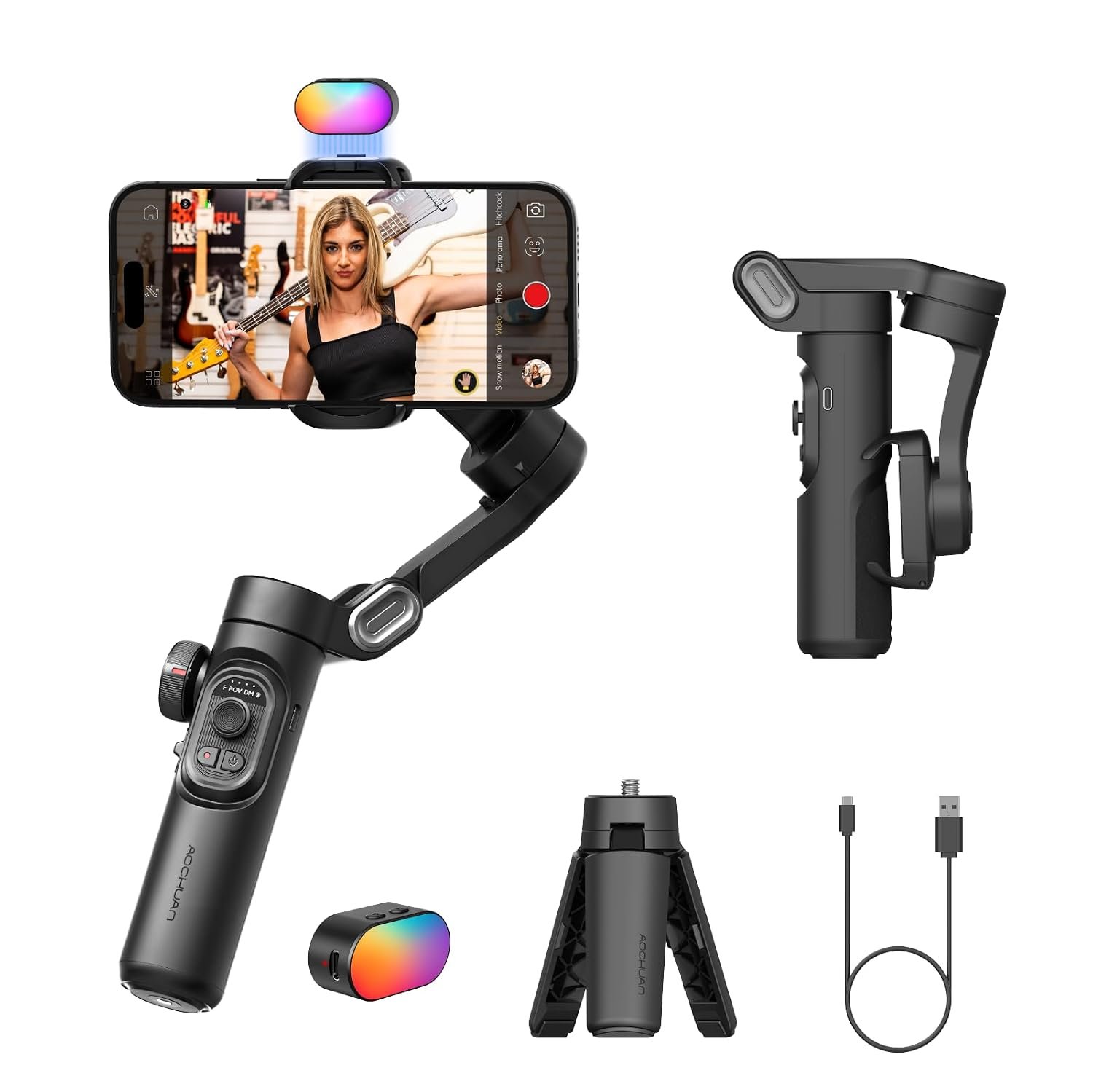 Smart XE 3-Axis Smartphone Gimbal with RGB Fill Light
