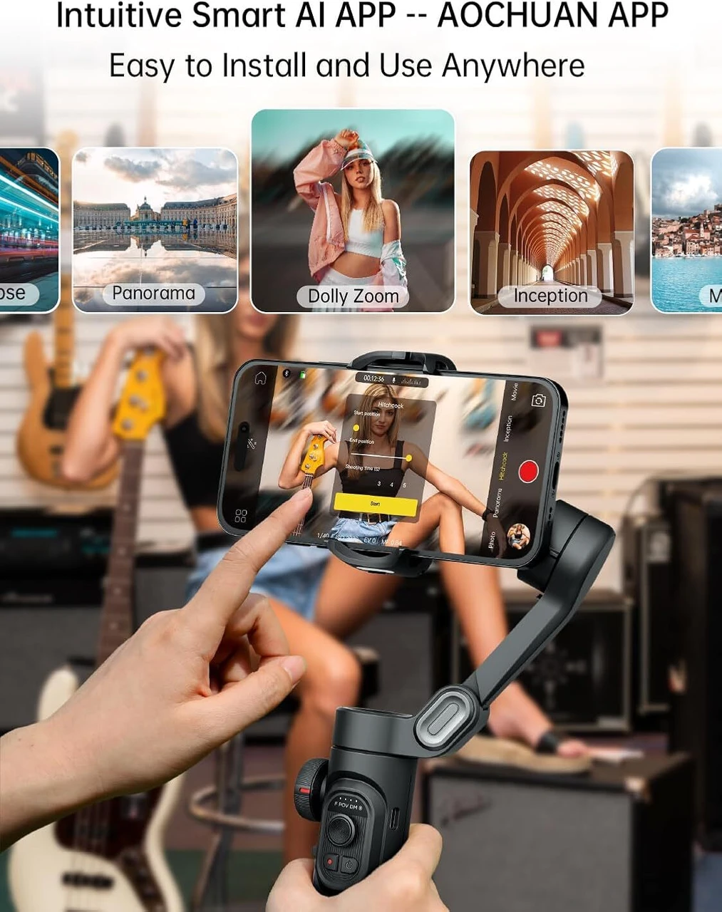 Smart XE 3-Axis Smartphone Gimbal with RGB Fill Light