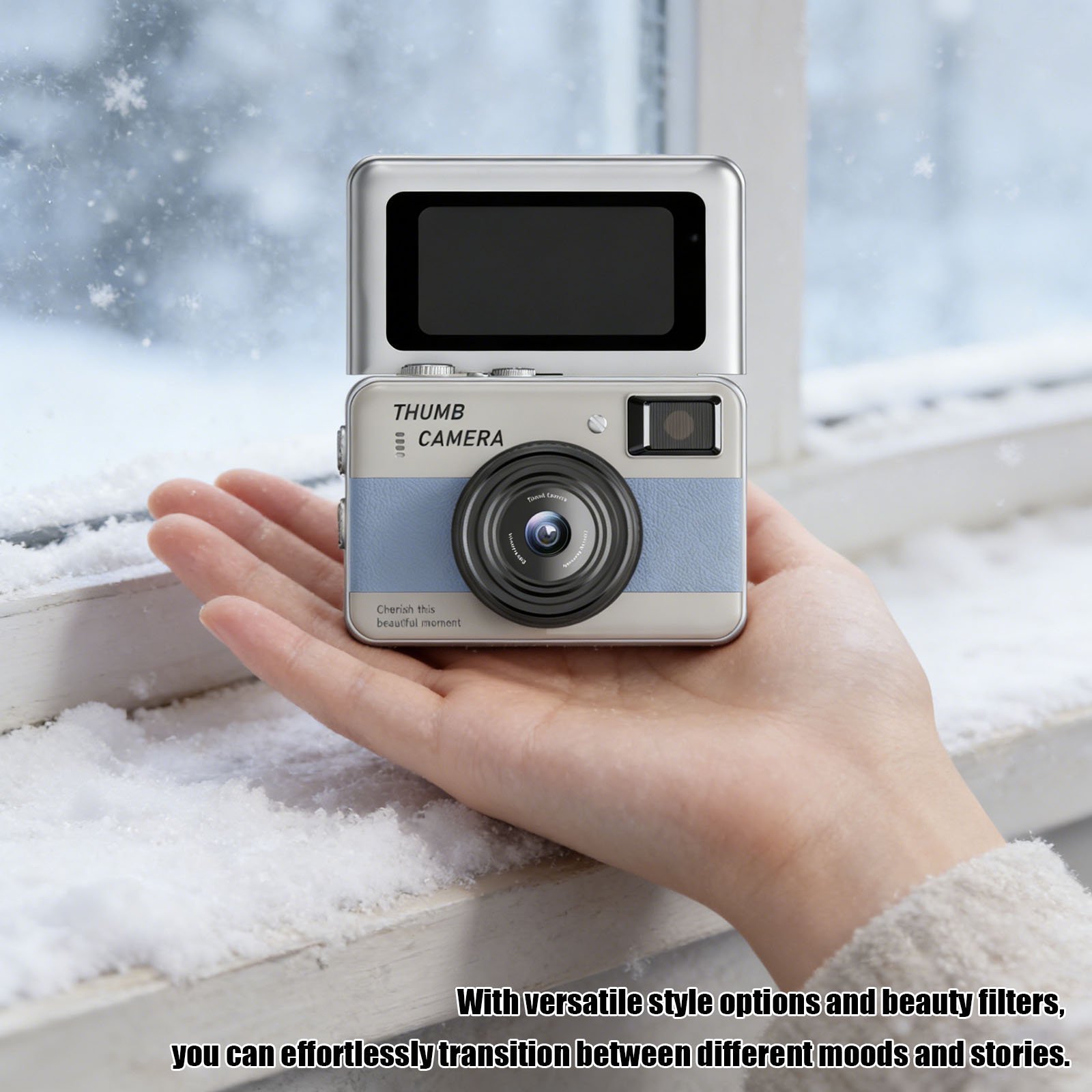 Y11 1.47 Inch Flip Screen Mini Thumb Camera with LED Light