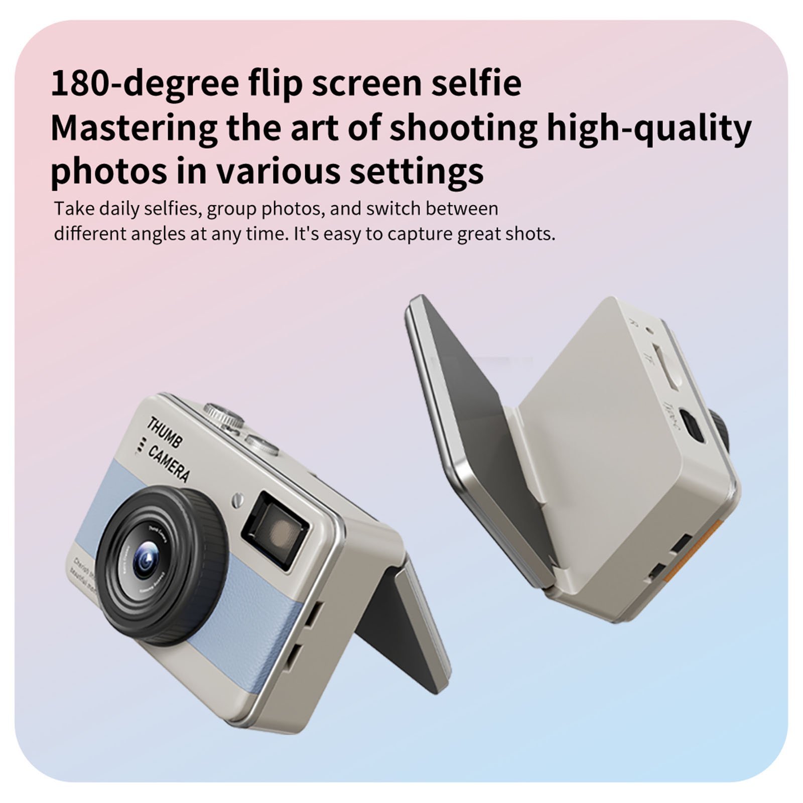 Y11 1.47 Inch Flip Screen Mini Thumb Camera with LED Light