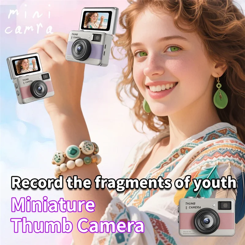 Y11 1.47 Inch Flip Screen Mini Thumb Camera with LED Light