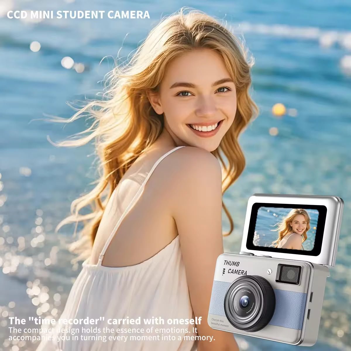 Y11 1.47 Inch Flip Screen Mini Thumb Camera with LED Light