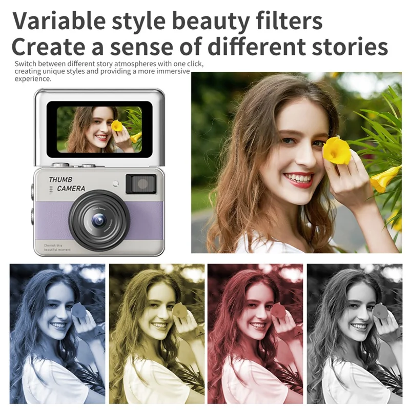 Y11 1.47 Inch Flip Screen Mini Thumb Camera with LED Light