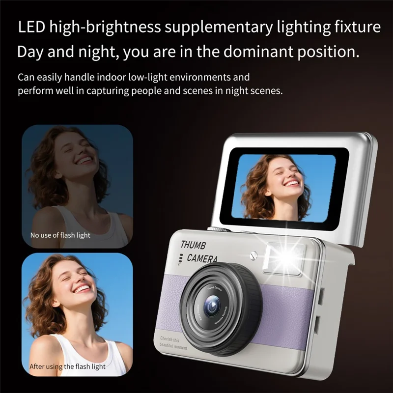 Y11 1.47 Inch Flip Screen Mini Thumb Camera with LED Light
