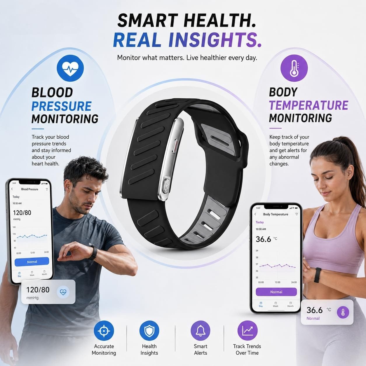 Smart Fitness Tracker HRV, SpO₂ & 50+ Sports Modes